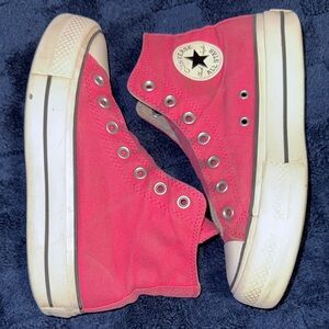 Converse Platform Chuck Taylor All Star high-top sneakers in pink.